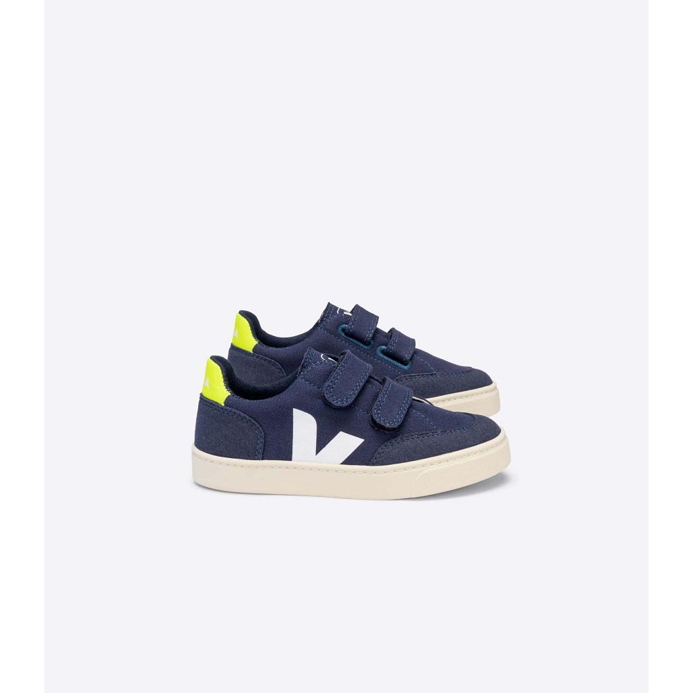 Kids\' Veja V-12 CANVAS Shoes Blue | SG 805FDN